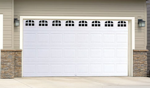 Traditional steel garage door