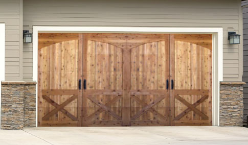 Wood garage door