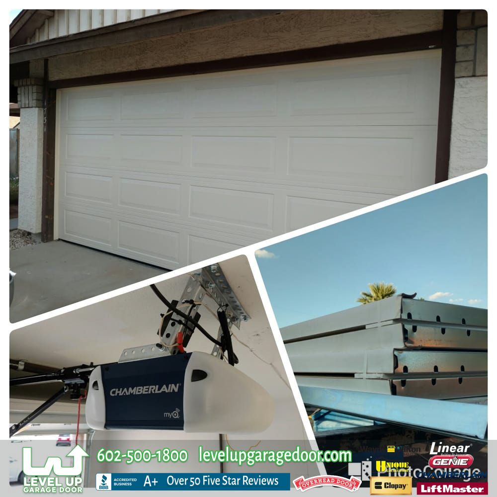 LiftMaster garage door opener installed on the ceiling