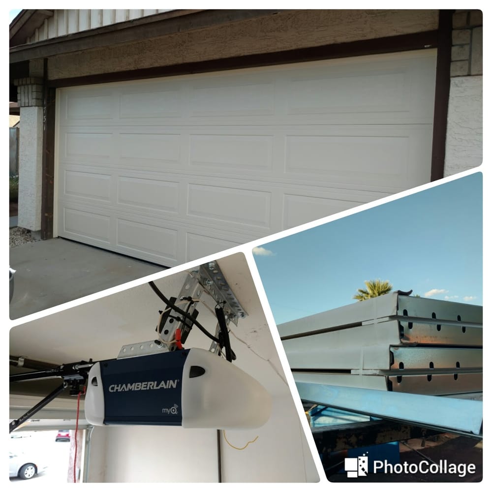 New torsion spring installed on a garage door